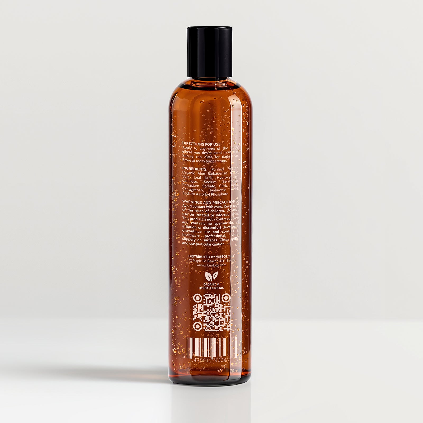 pure organic aloe and water-based personal lubricant